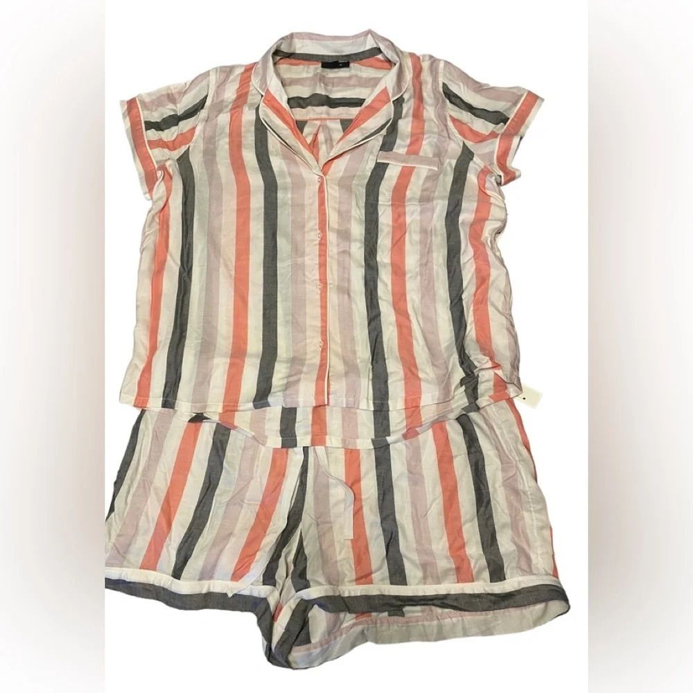 NWT Alfani Striped PJ Short Set